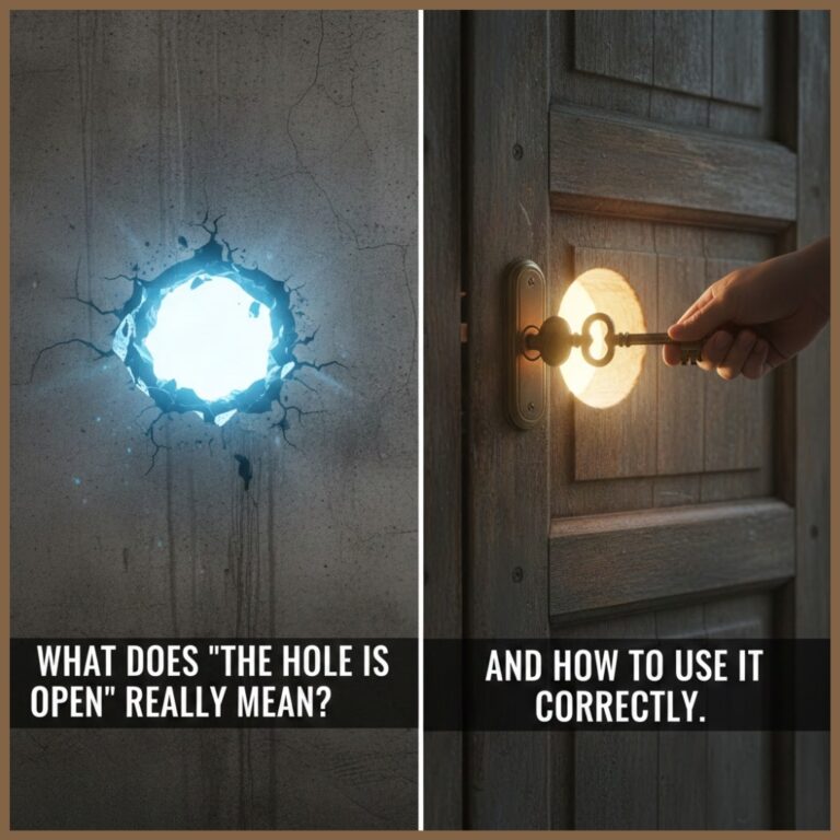 What Does The Hole Is Open Really Mean And How To Use It Correctly